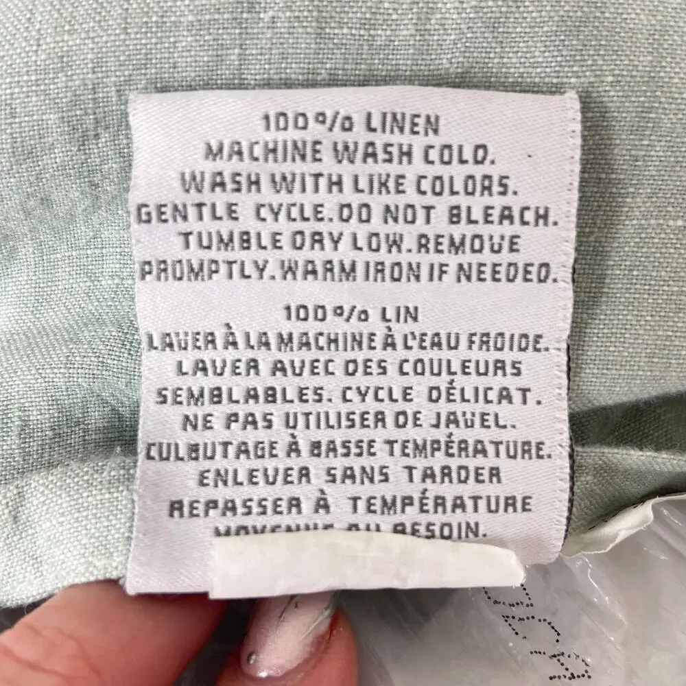 Restoration Hardware‎ Vintage Washed Belgian Linen Pillowcase Lt Green Standard